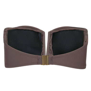 Aidy Rouched Bandeau Lanzarote Chocolate - Bikini Top