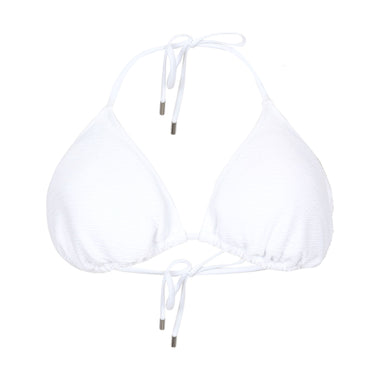 Ainsley Triangle Halter Top White - Bikini Top