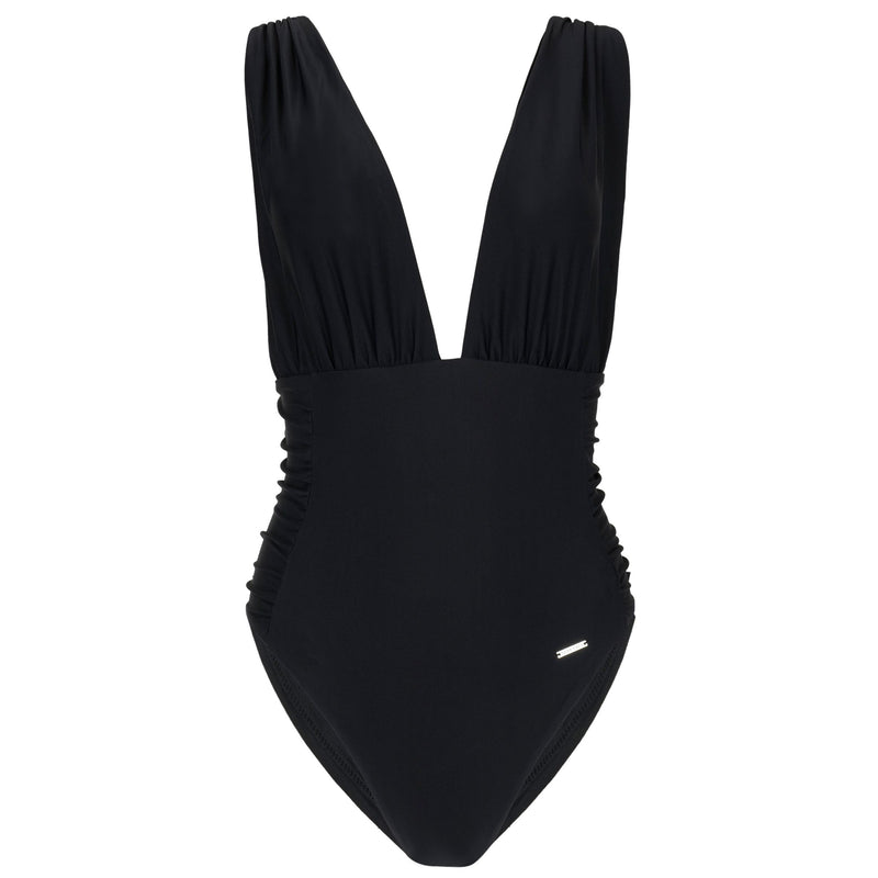 Elle Plunge One Piece Black