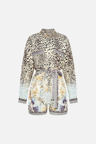 Luxury Playsuit with Sea Horse Print