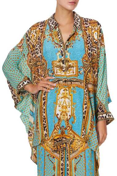 Blue Statement Top with Gold Detail