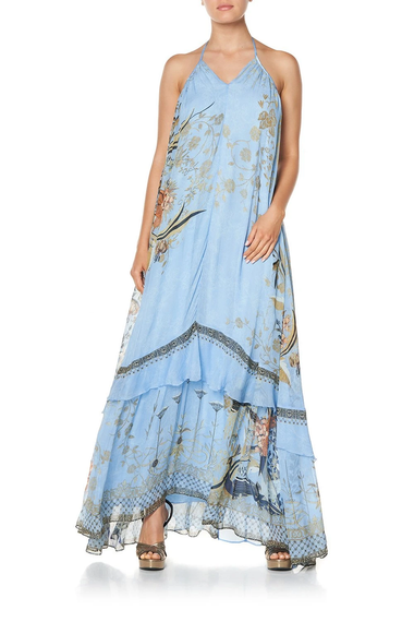 Keyhole Neck Long Dress Fairy Fountain - Dress