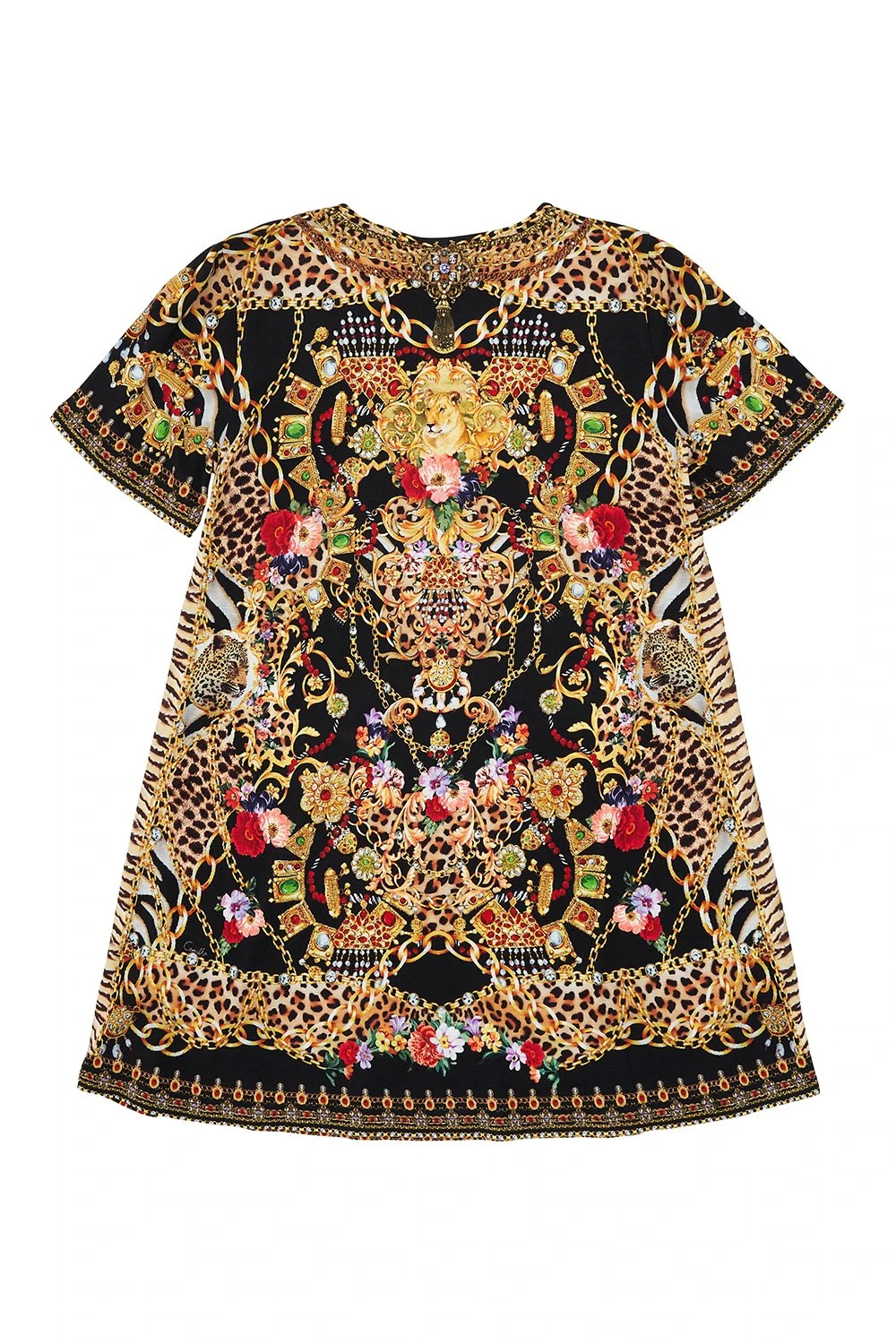 Load image into Gallery viewer, Girls T Shirt Dress in Black/Gold
