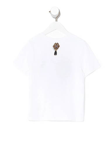 White Cotton T Shirt with Print