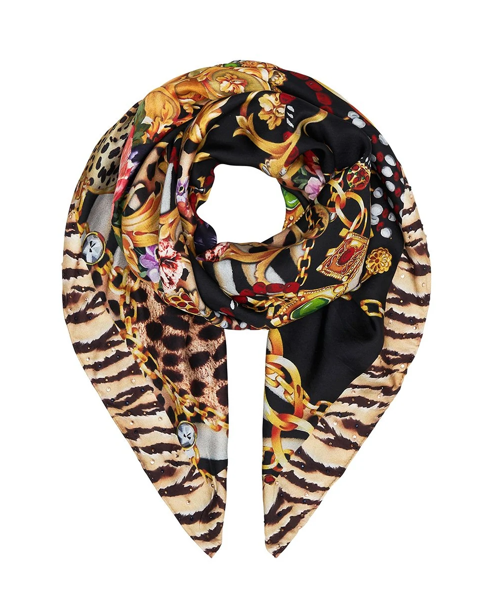 Load image into Gallery viewer, Luxury Silk Scarf with Tiger Print | Camilla

