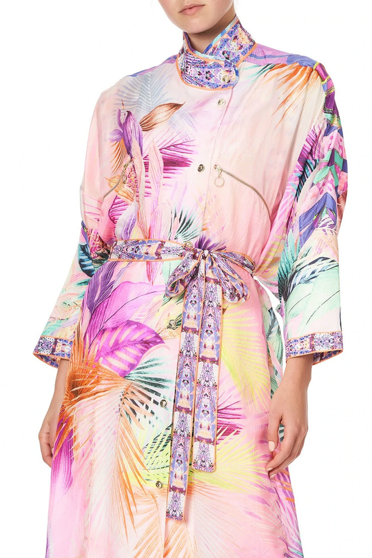 Load image into Gallery viewer, Camilla Baby Pink Jacket with Tropical Print
