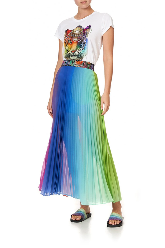 Load image into Gallery viewer, Maxi Pleated Skirt with Flared Hem
