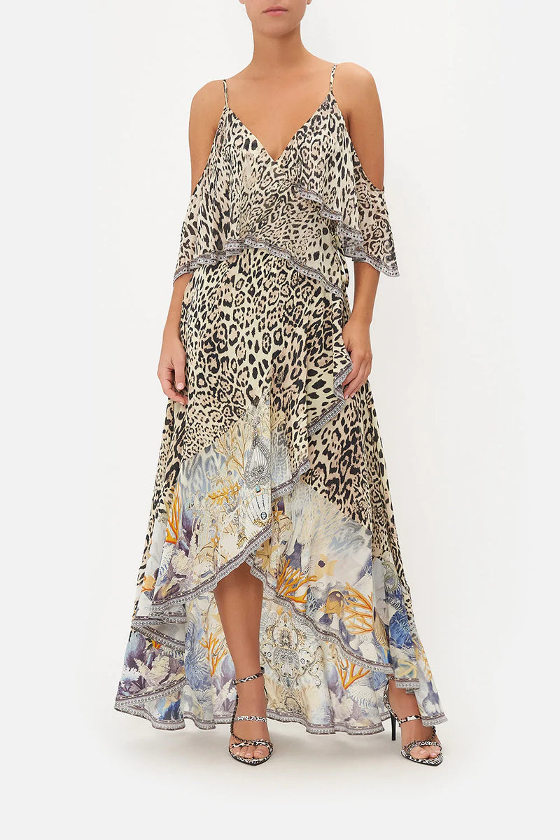 Ruffle Overlayer Wrap Dress Star Of The Sea
