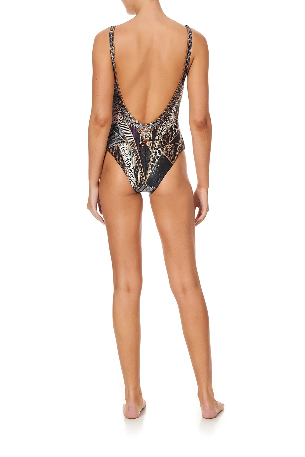 Load image into Gallery viewer, Animal Print Open Back Swimsuit
