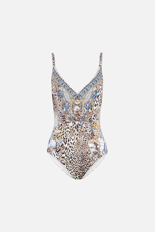 Leopard Print Swimwear with Crystal Embellishment 