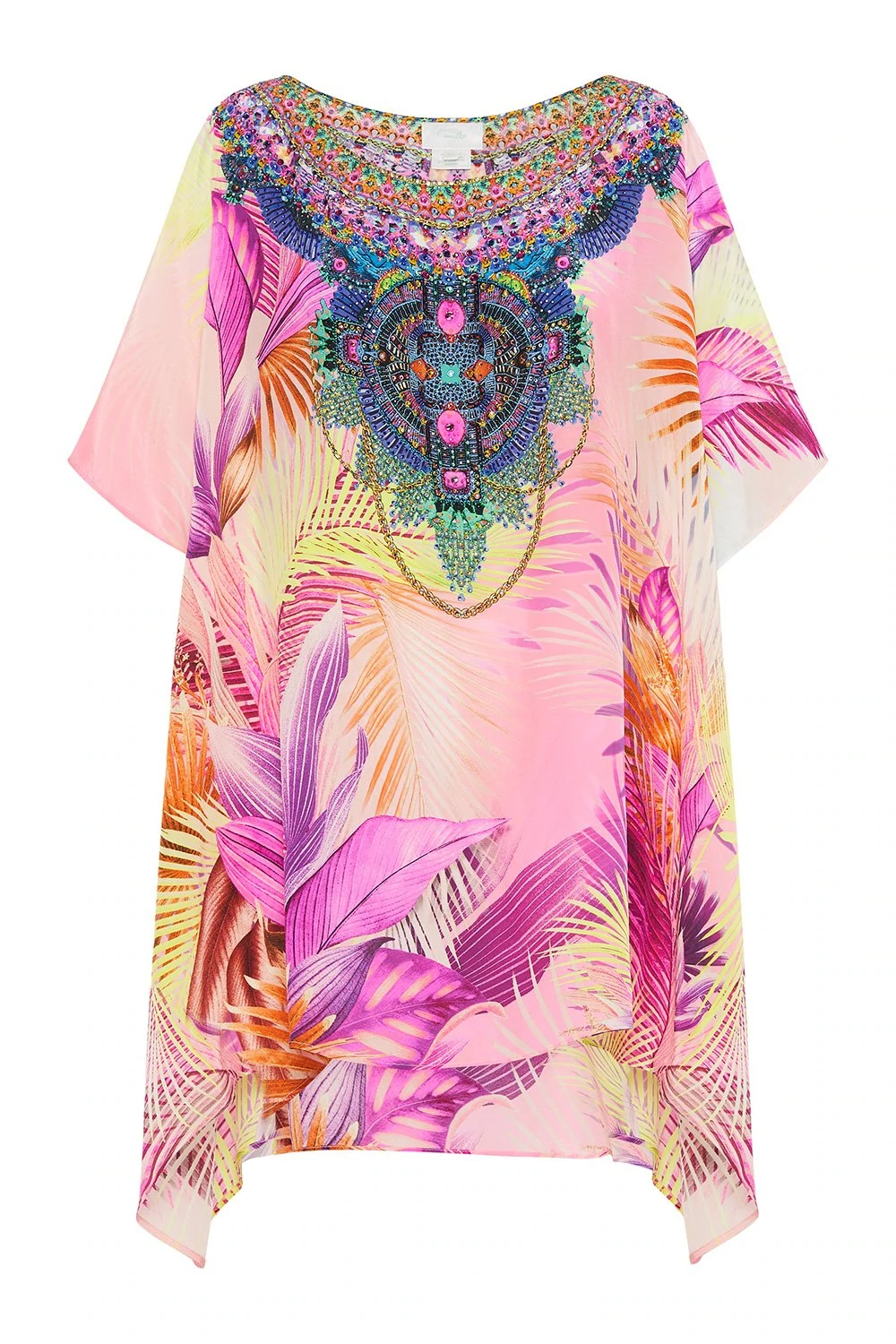 Load image into Gallery viewer, Short Round Neck Kaftan Layer South Beach Sunrise - O/S - Kaftan
