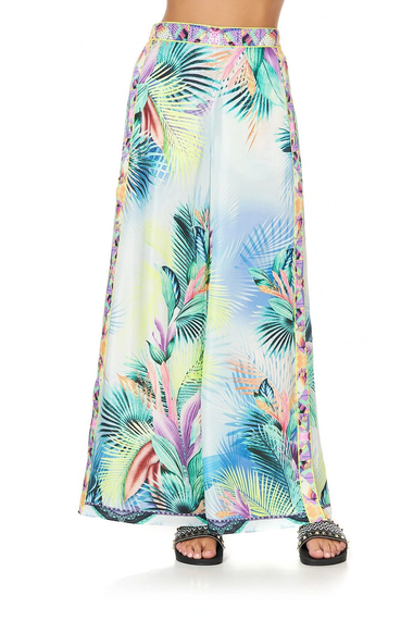 Tropical Print Palazzo Pants for Women 