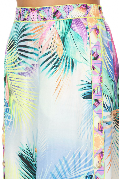 Embellished Palazzo Pants in Neon Tones