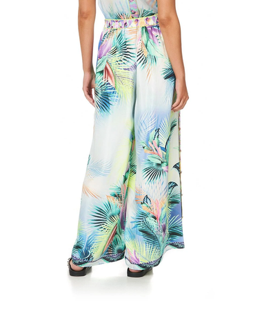 Designer Wide Leg Silk Pants