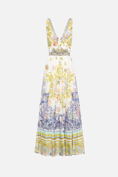 Silk V Neck Dress