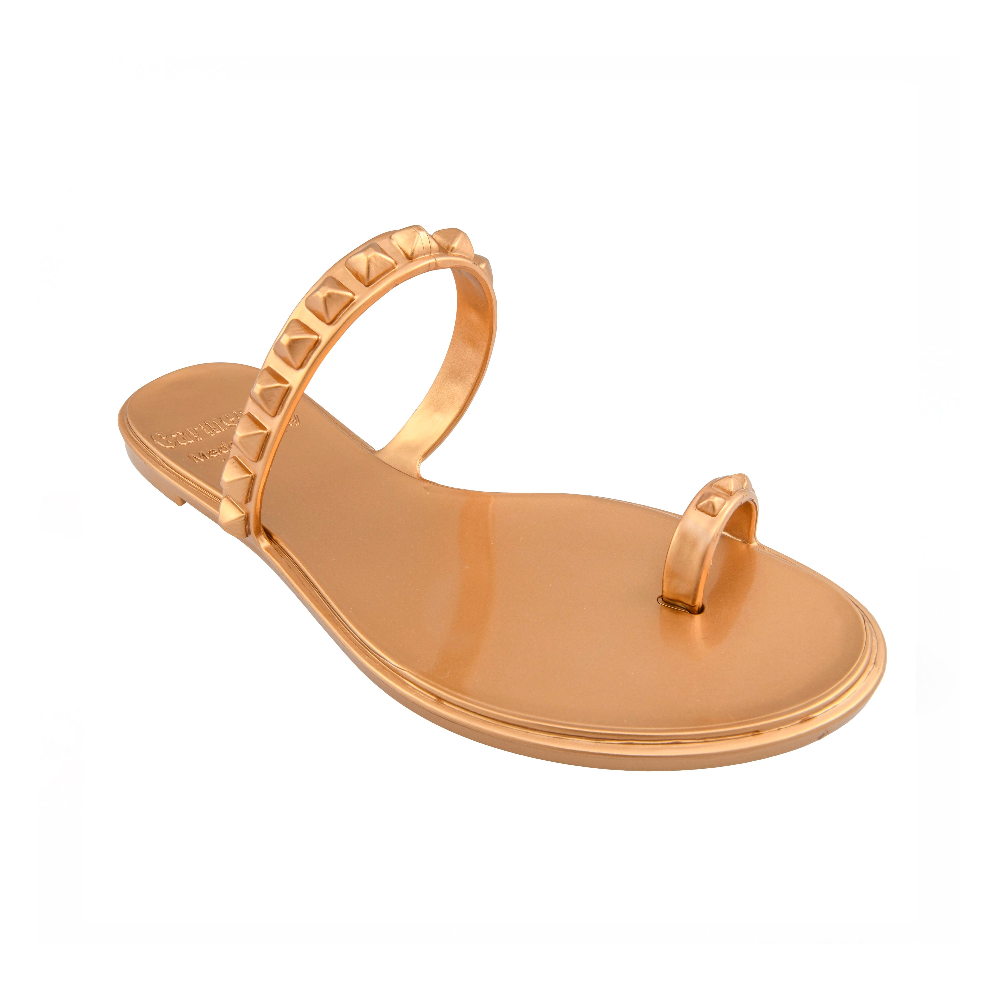 Load image into Gallery viewer, Maria Flat Sandal Rose Gold- Metallic Jelly
