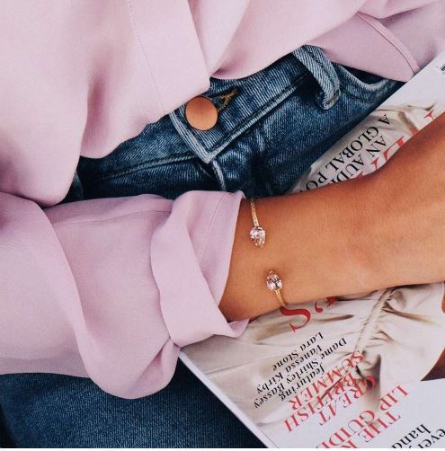 Petite Drop Bracelet Crystal Vintage Rose - Bracelet