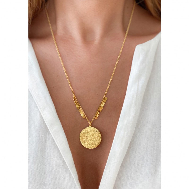 Ceca Gold Disc Necklace - Summer Necklace