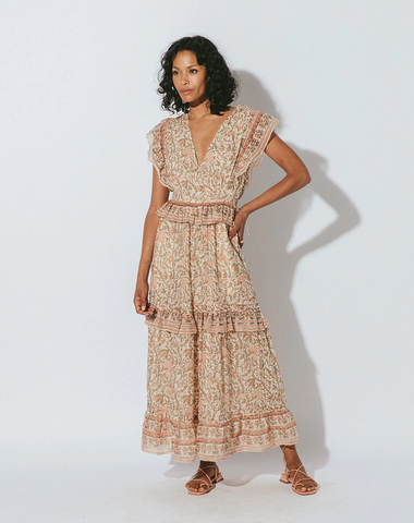 Cherie Ankle Dress Zinnia Print - Dress