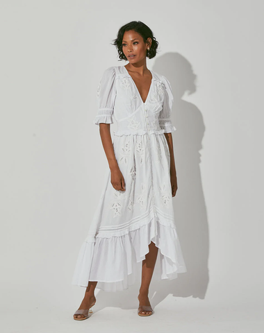 Estelle Ankle Dress Ivory - Dress