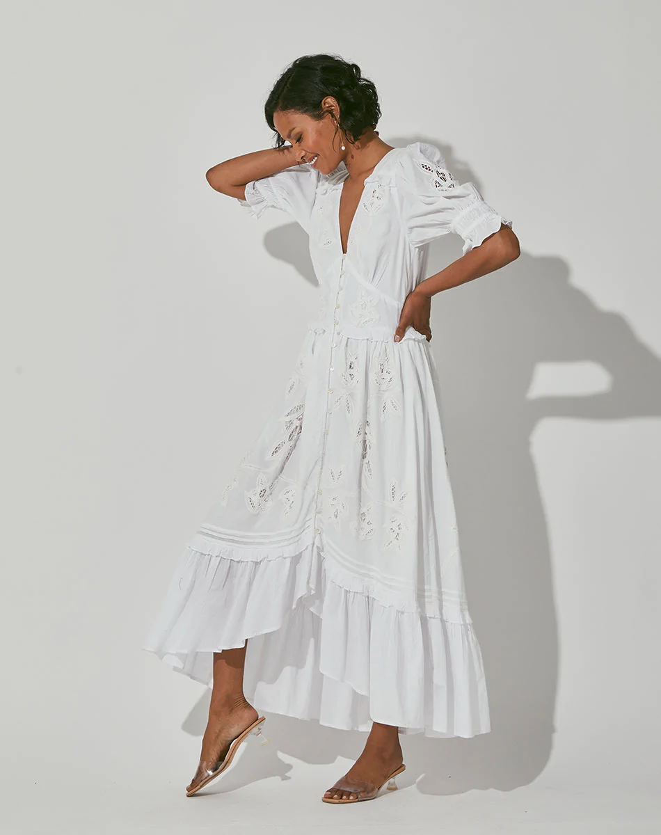 Load image into Gallery viewer, Estelle Ankle Dress Ivory - Dress
