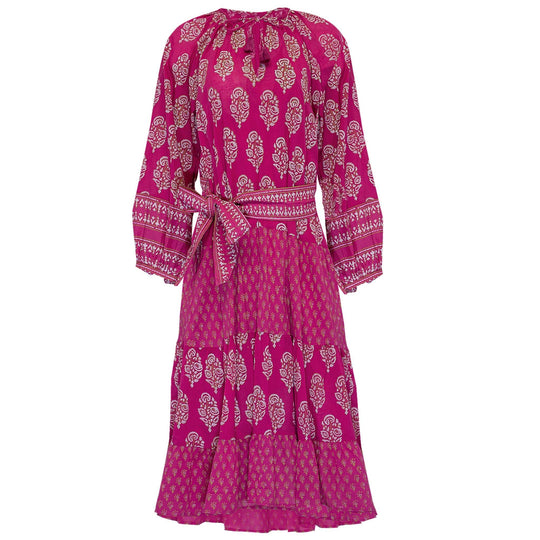 Fiji Midi Dress Mix Block Print - Dress