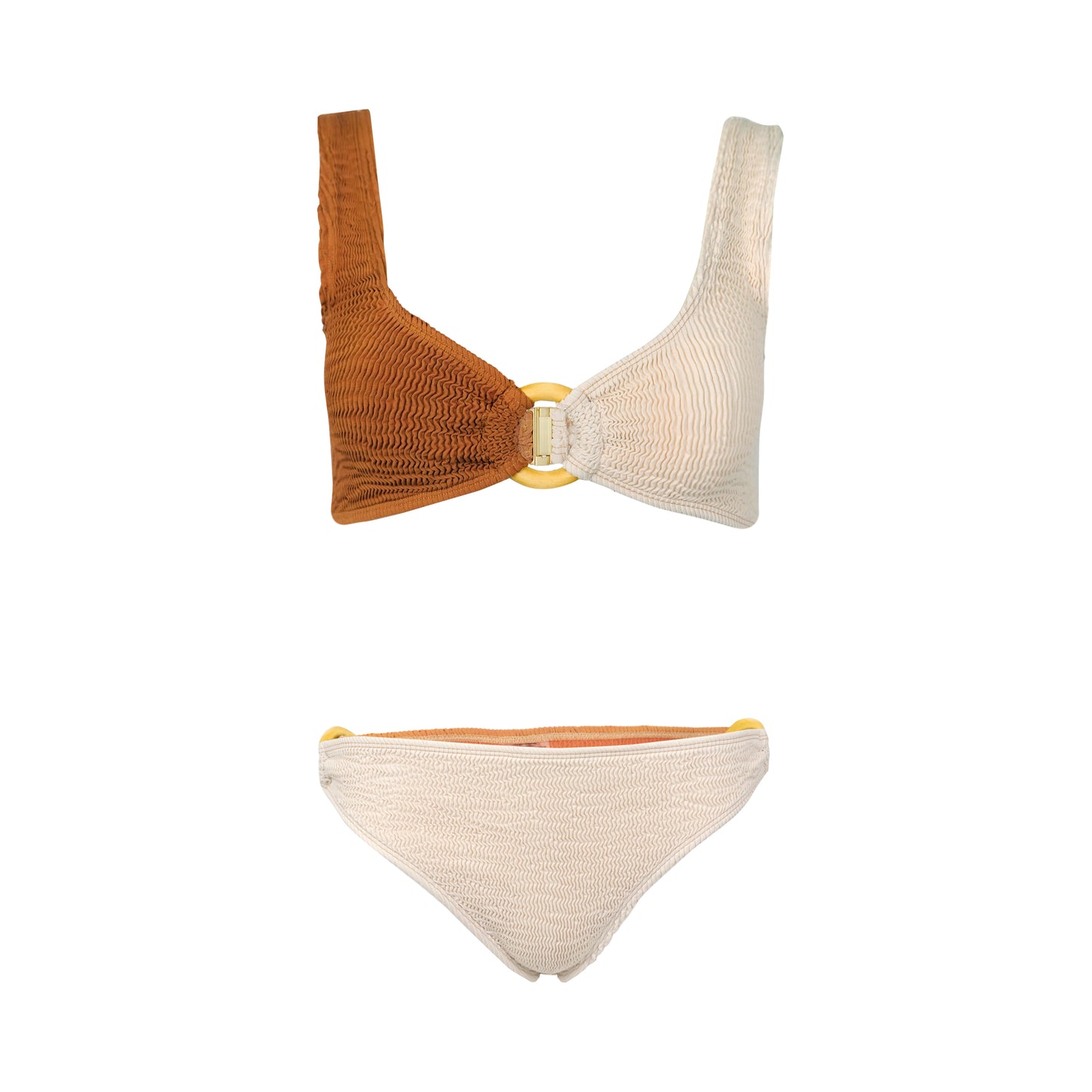 Load image into Gallery viewer, Oceania Kini Top &amp;amp; Ripple Bottoms Espresso/Shell
