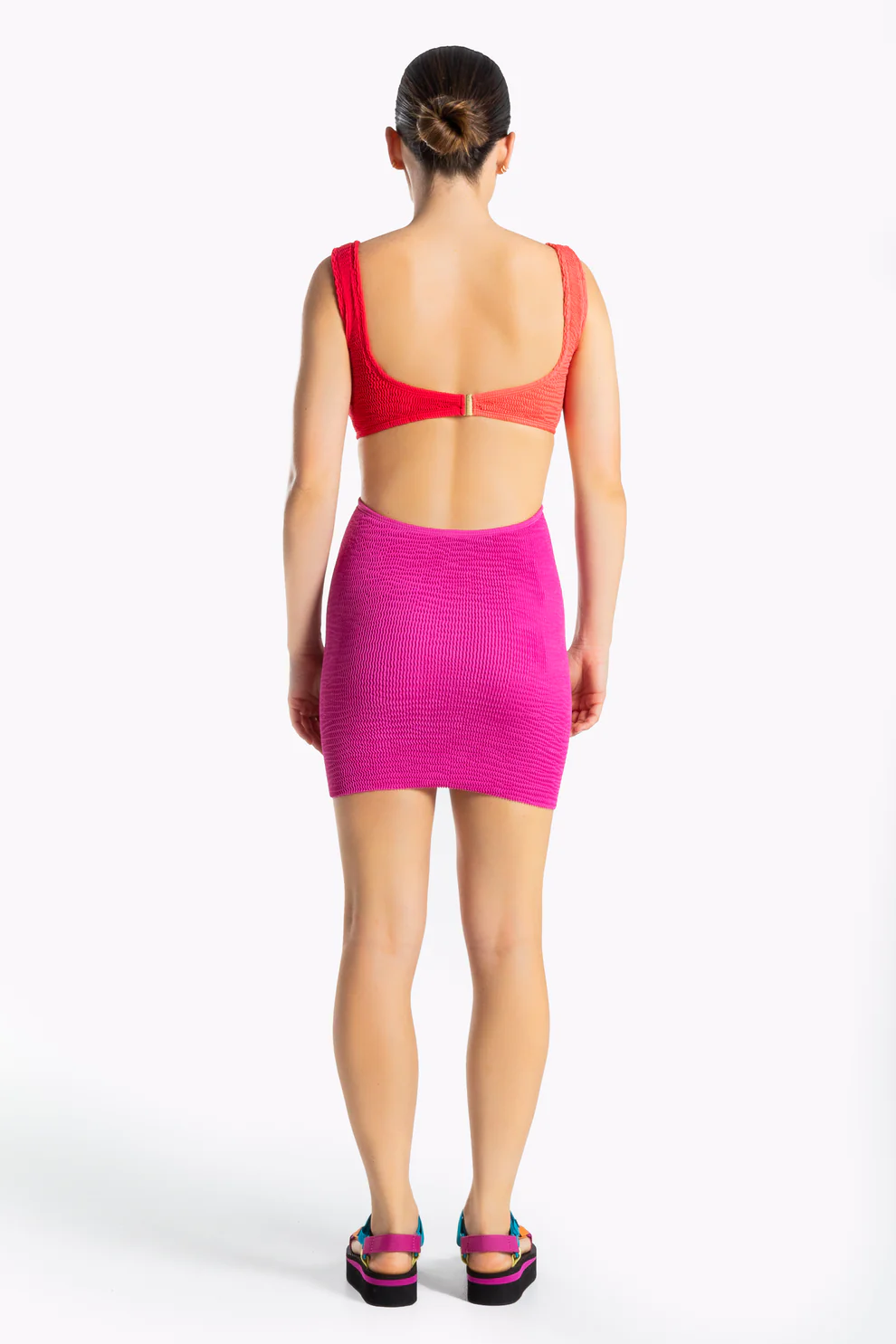 Sunset Mini Dress Cherry/Coral/Magenta