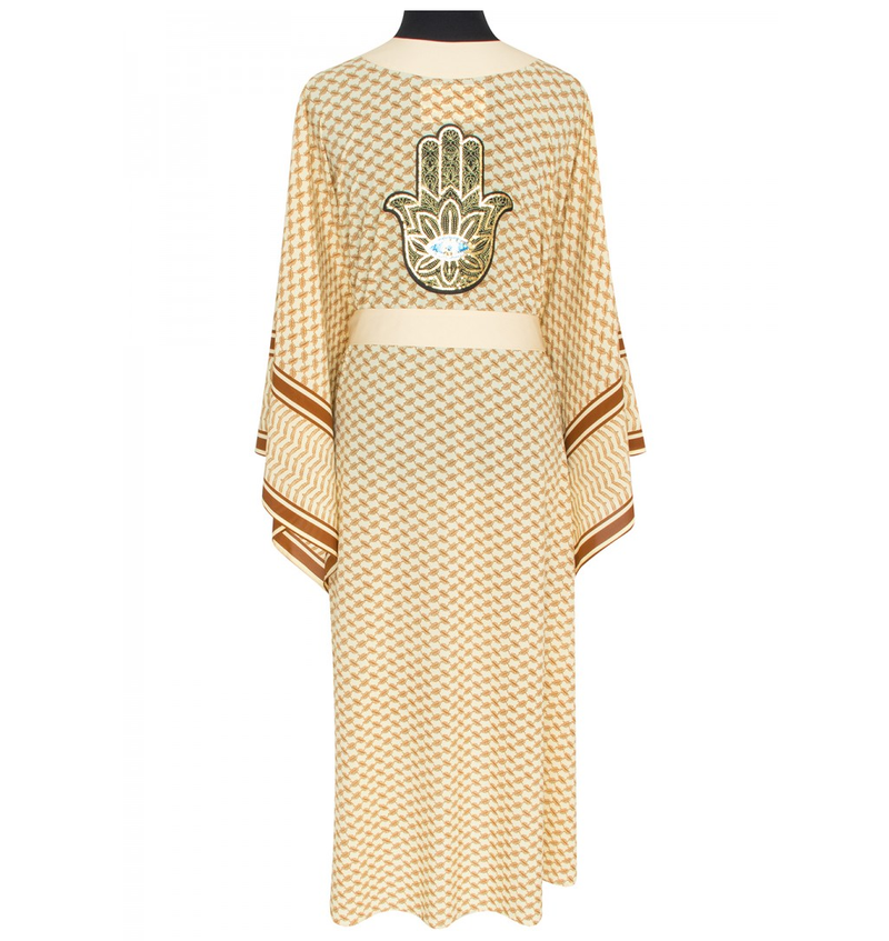 Desert Sand Long Kimono Hamsa Beige