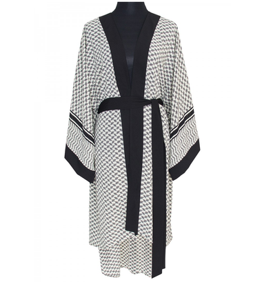 Desert Tribe Long Kimono Evil Eye Black - Kimono