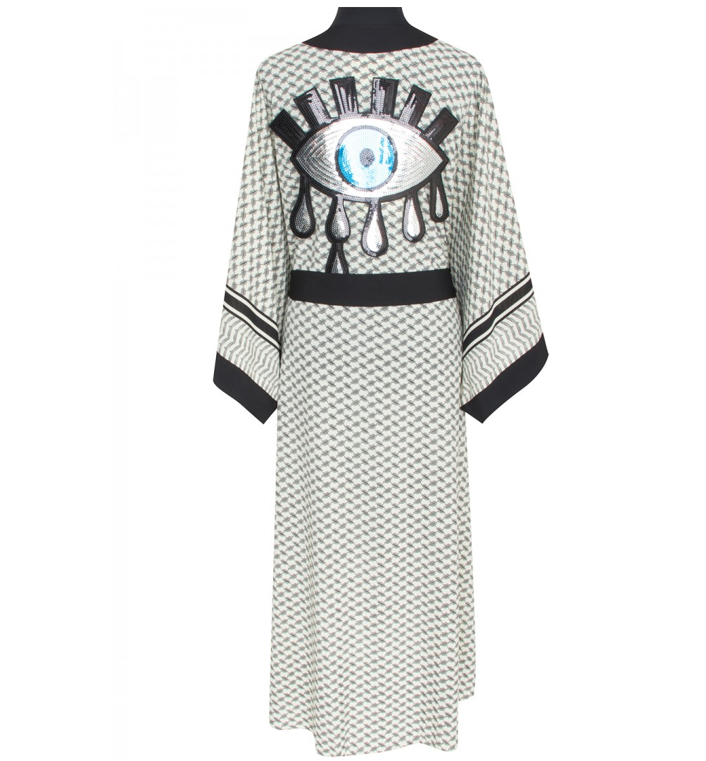 Desert Tribe Long Kimono Evil Eye Black