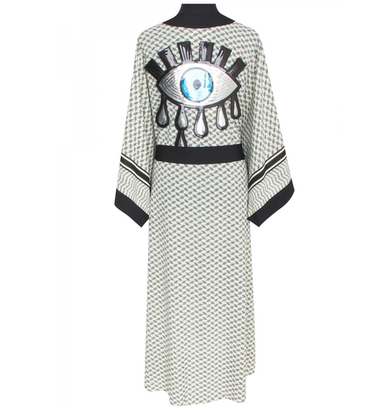 Desert Tribe Long Kimono Evil Eye Black