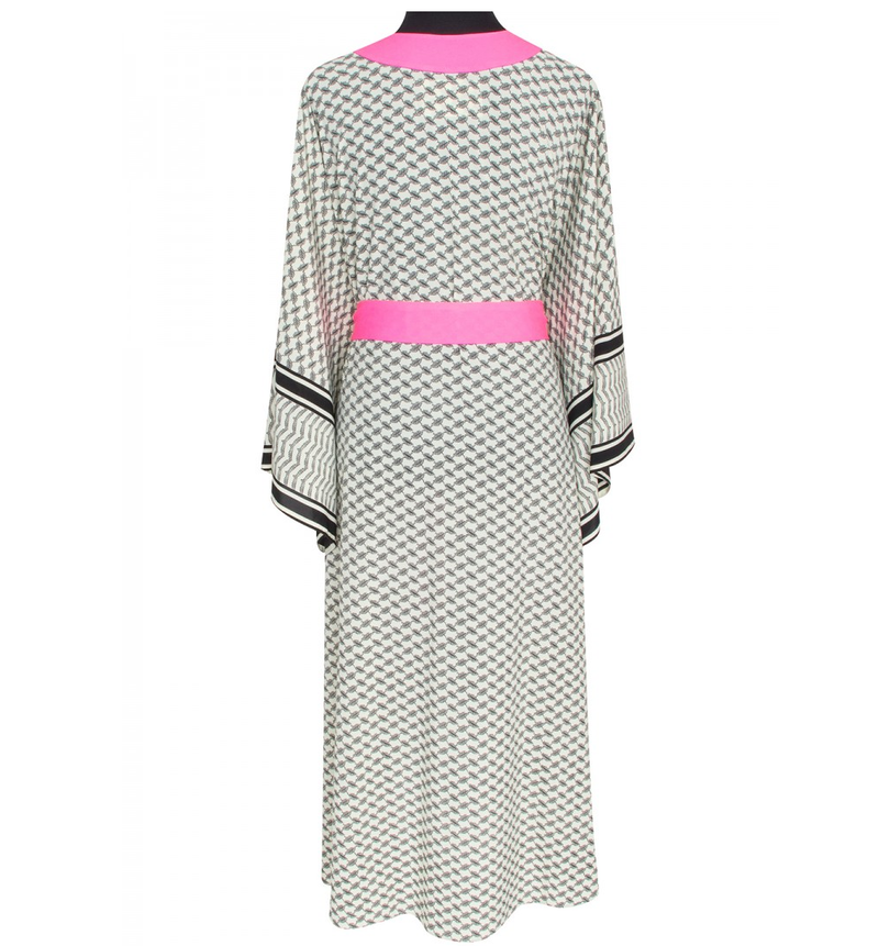 Desert Tribe Long Kimono Neon Pink