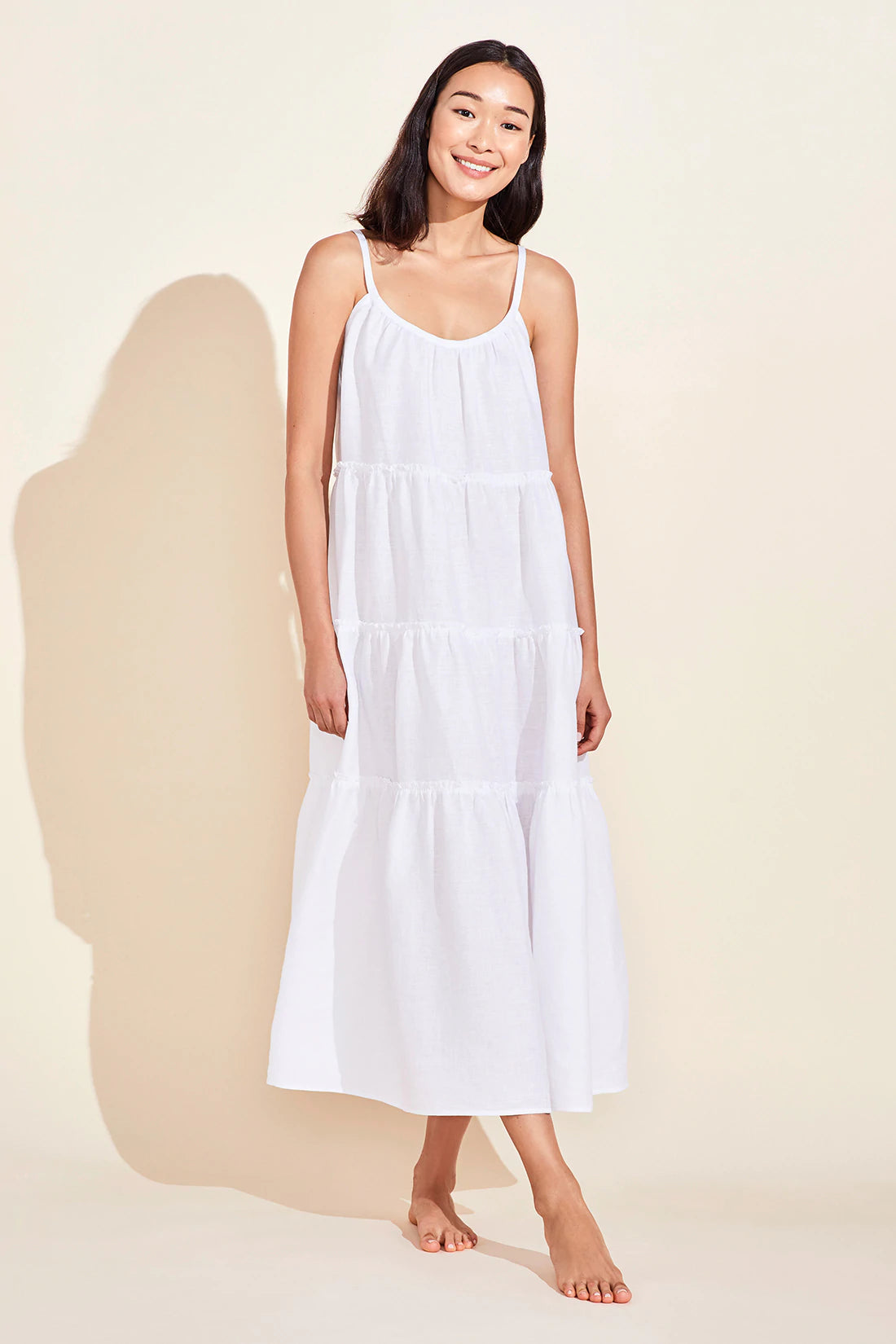 Load image into Gallery viewer, Kesia Linen Dress White
