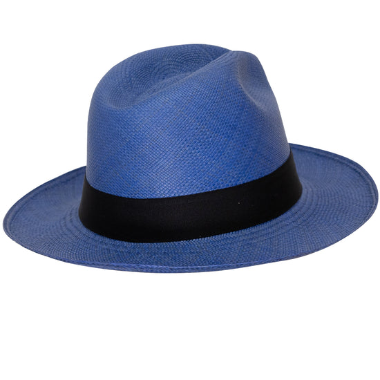 Panama Hat Classic Electric Blue with Black Band