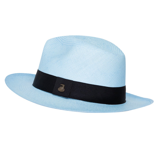 Panama Hat Unisex Classic Light Blue with Black Band