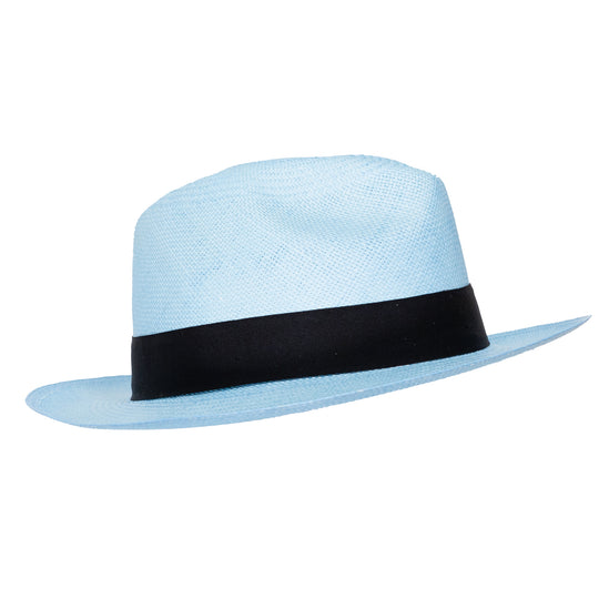 Panama Hat Unisex Classic Light Blue with Black Band