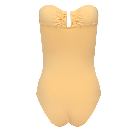 Load image into Gallery viewer, Bandeau One Piece swimsuit in Yellow

