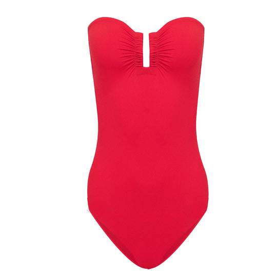 Elegant One Piece Swimsuit in Red