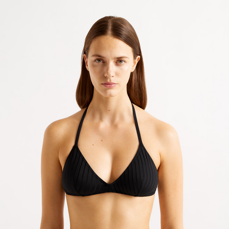 Curacao Petit Triangle Bikini Top Noir