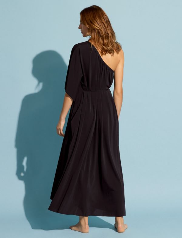 Load image into Gallery viewer, Georgie One Shoulder Long Dress Noir - Dress
