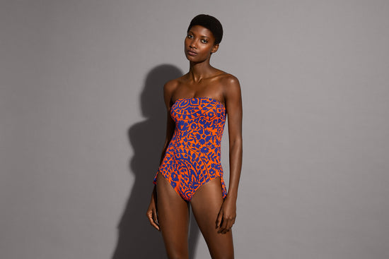 strapless bohemian swimsuit