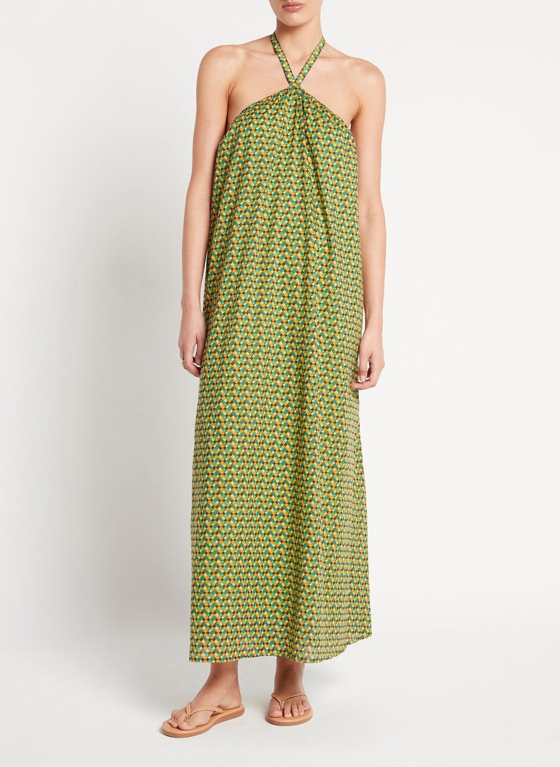 Halter Maxi Dress in Rio Print