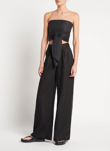 Black Strapless Crop Top