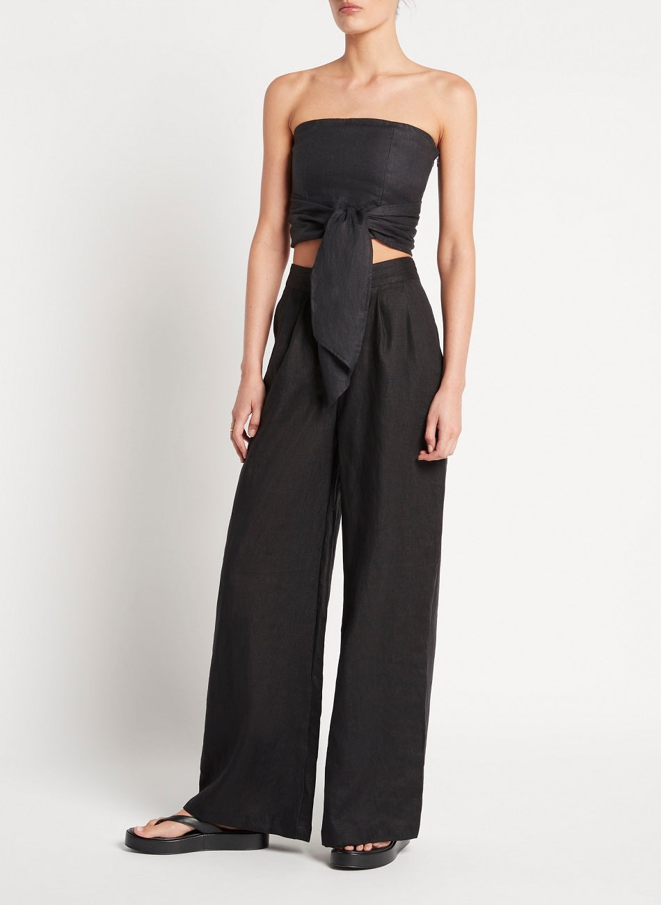 Load image into Gallery viewer, Black Strapless Crop Top
