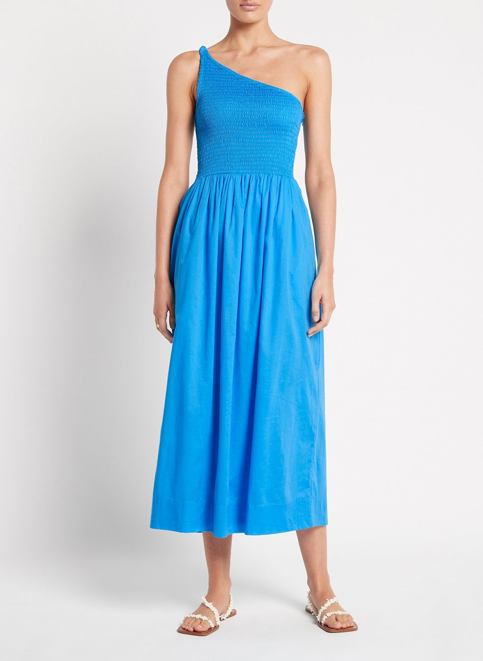 Load image into Gallery viewer, Blue One Shoulder Dress 
