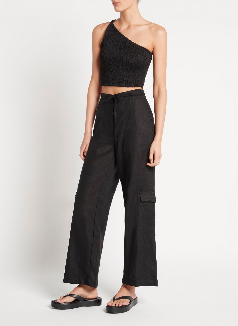 Black Top with Elasticated Shoulder Strap