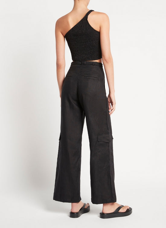 Black One Shoulder Crop Top