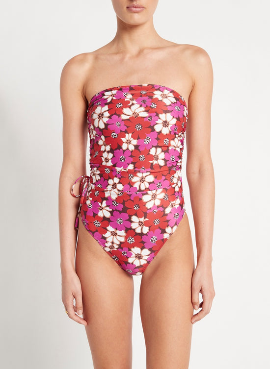 One Piece Swimsuit with Adjustable Drawstring Ties