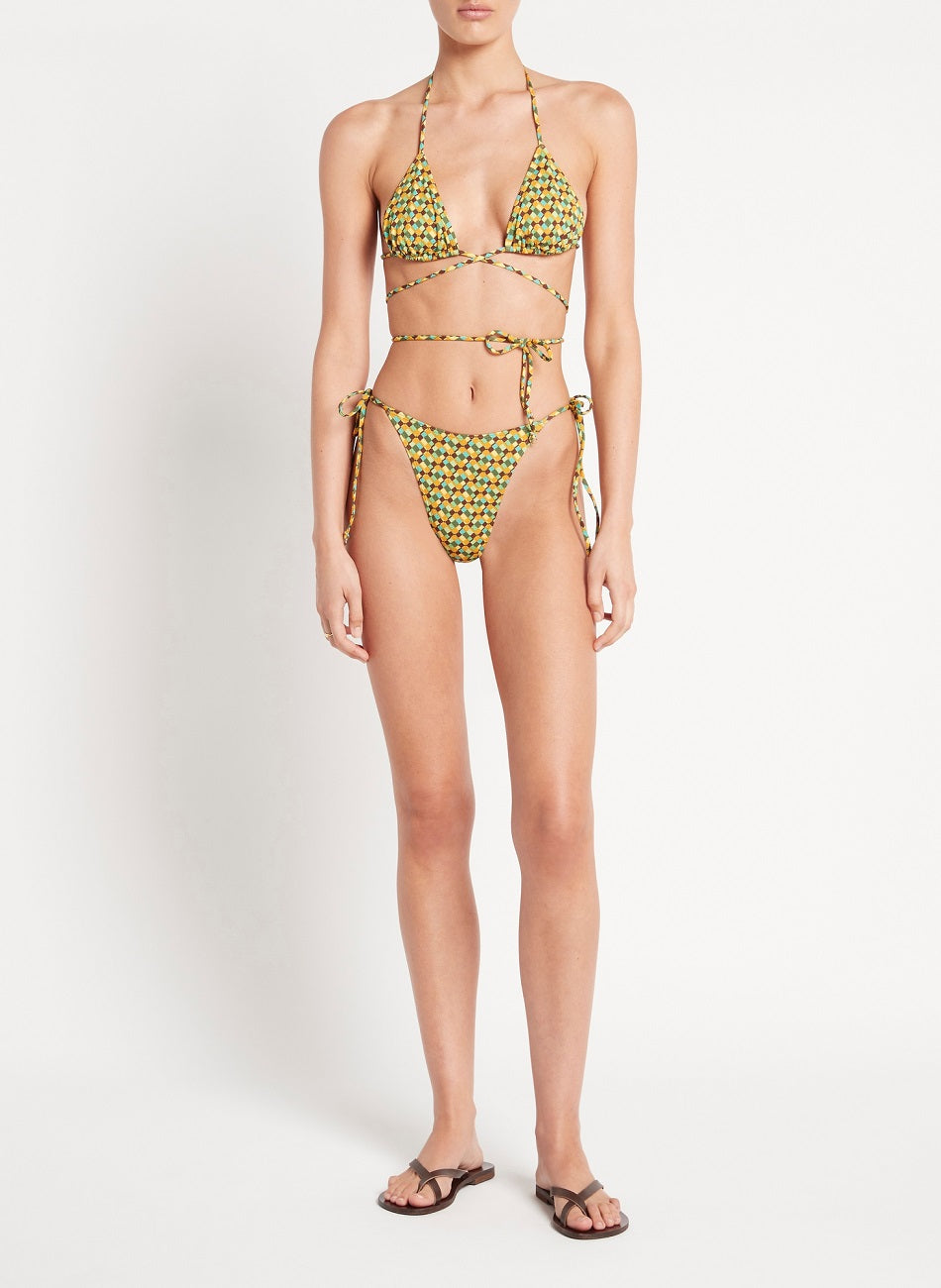 Load image into Gallery viewer, Triangle Bikini Top with Rio Print
